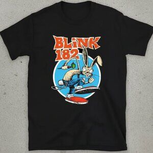 Blink 182 Style Graphic T-Shirt Retro Punk Rock Bunny Skate Tee Vintage Band